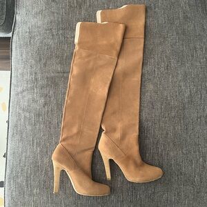 Genuine Suede Tan Over-the-Knee Women's Boots